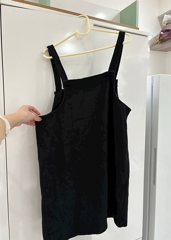 Siyah Kadın Kısa Salopet Elbise - Görsel 4