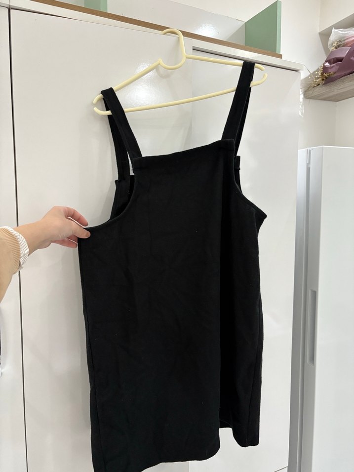 Siyah Kadın Kısa Salopet Elbise - Görsel 4