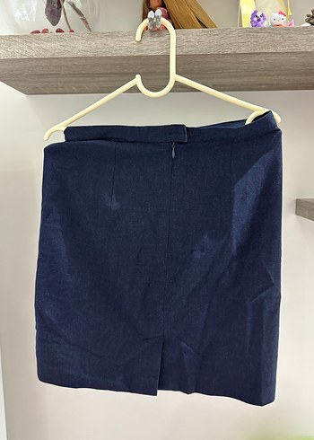 Drapeli Lacivert Hamile Midi Etek - Görsel 2