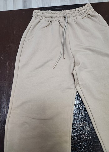 Bej Kadın Kemerli Eşofman Altı - Görsel 4