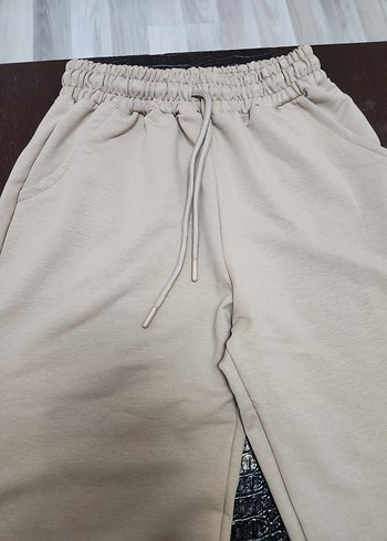 Bej Kadın Kemerli Eşofman Altı - Görsel 2