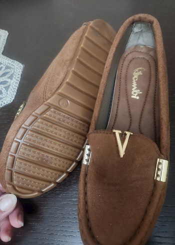 Kahverengi Süet Kadın Dolgu Topuklu Babet Bambi 37 - Görsel 9