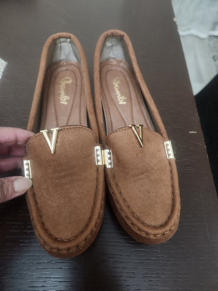 Kahverengi Süet Kadın Dolgu Topuklu Babet Bambi 37 - Görsel 2