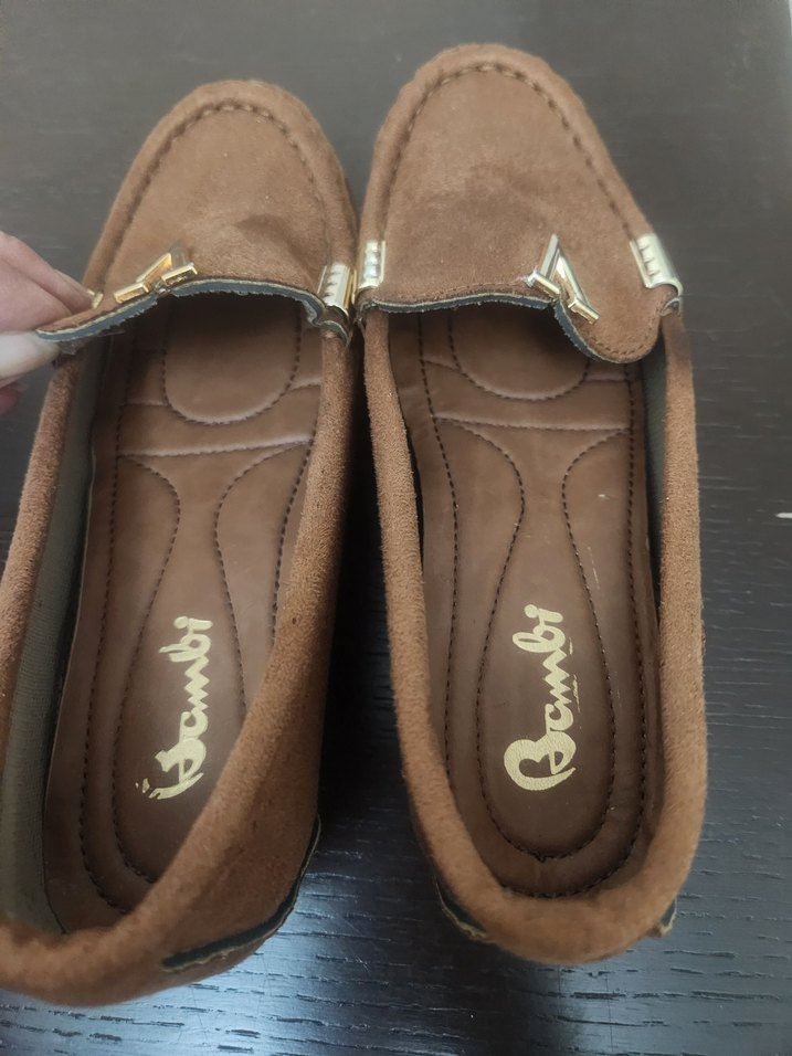 Kahverengi Süet Kadın Dolgu Topuklu Babet Bambi 37 - Görsel 5