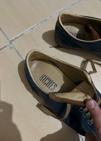 Erkek Lacivert Deri Spor Ayakkabı - Görsel 2