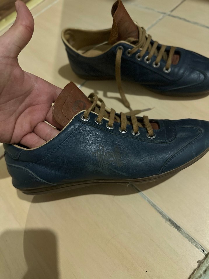 Erkek Lacivert Deri Spor Ayakkabı - Görsel 4