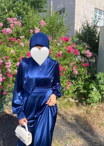 Diğer Uzun Kollu Mavi Gotik Mezuniyet Elbisesi