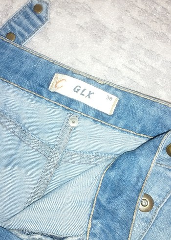 Düğmeli Uzun Mavi Kot Etek - Görsel 3