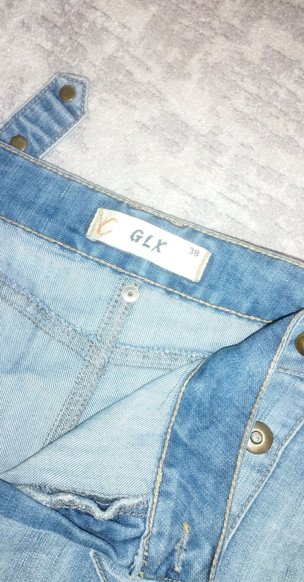 Düğmeli Uzun Mavi Kot Etek - Görsel 3