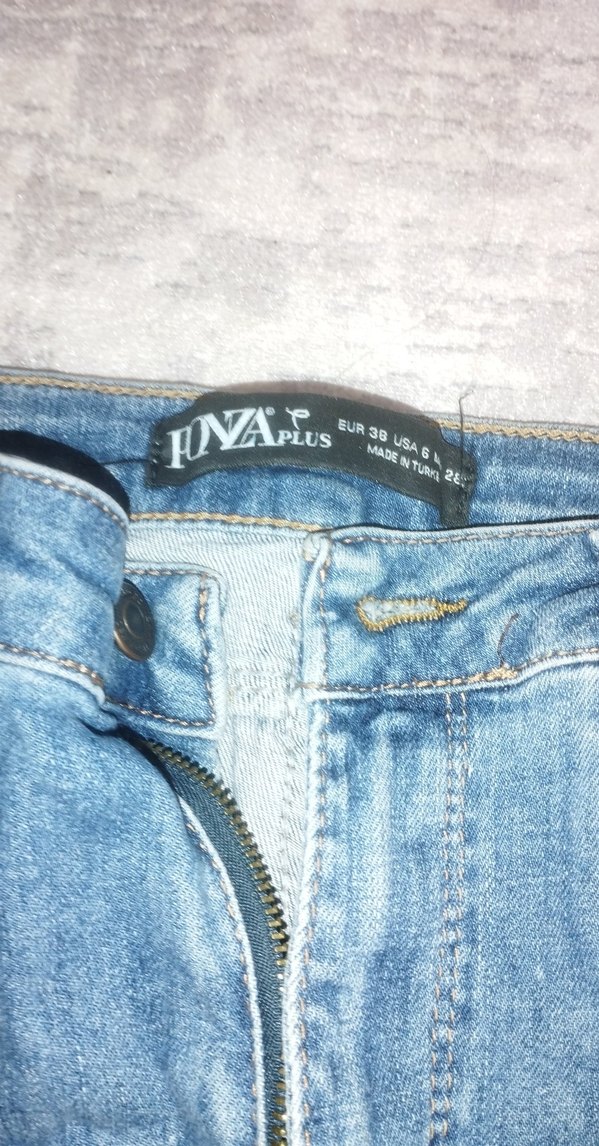 Nakışlı Bohem Gri Mavi Kadın Kot Pantolon - Görsel 3