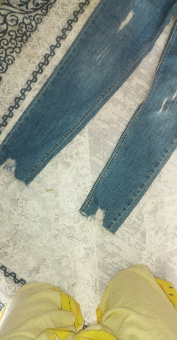 Nakışlı Bohem Gri Mavi Kadın Kot Pantolon - Görsel 2