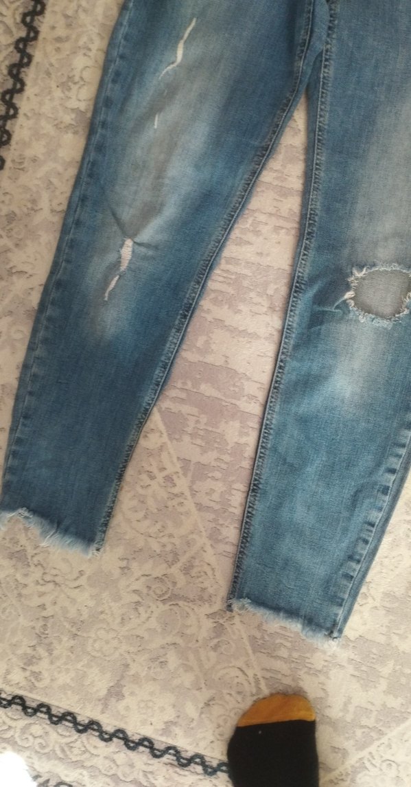 Yırtık Detaylı Midi Boy Kadın Jean - Görsel 2