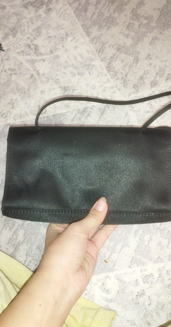 Siyah Fermuarlı Kadın özel gün el çantası - Görsel 3