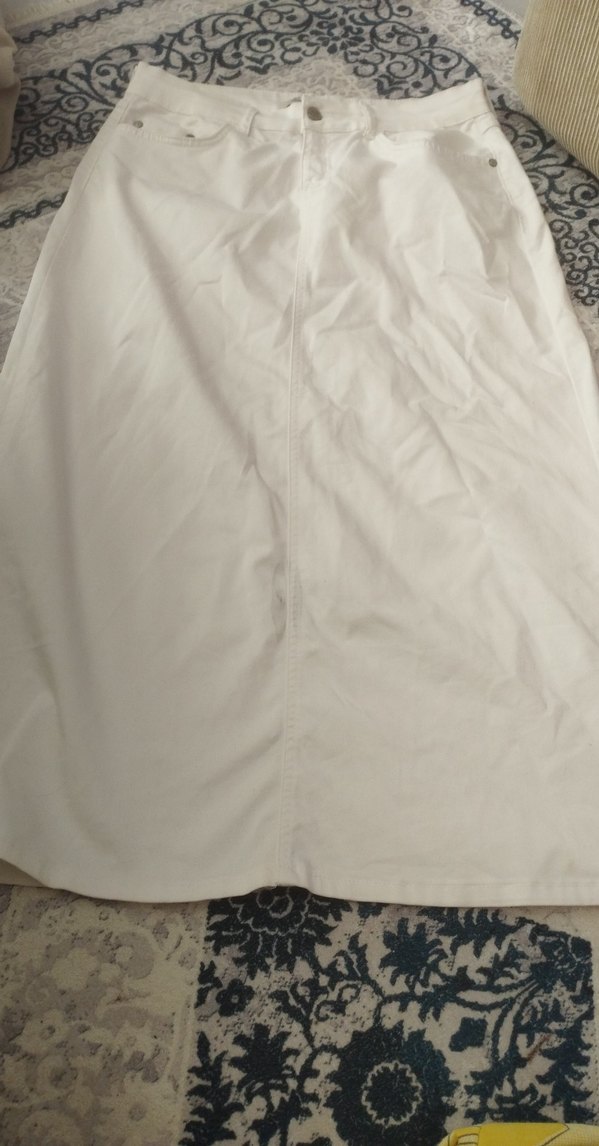 Beyaz Uzun kot etek  biraz lekeli - Görsel 2