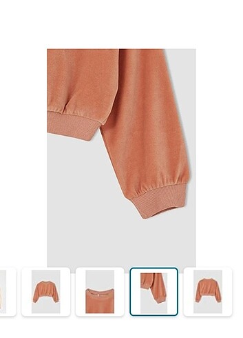 4 Yaş Beden Defacto kadife krop sweatshirt