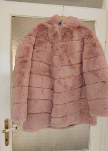 Pembe Midi Boy Kürk Detaylı Ceket - Görsel 2