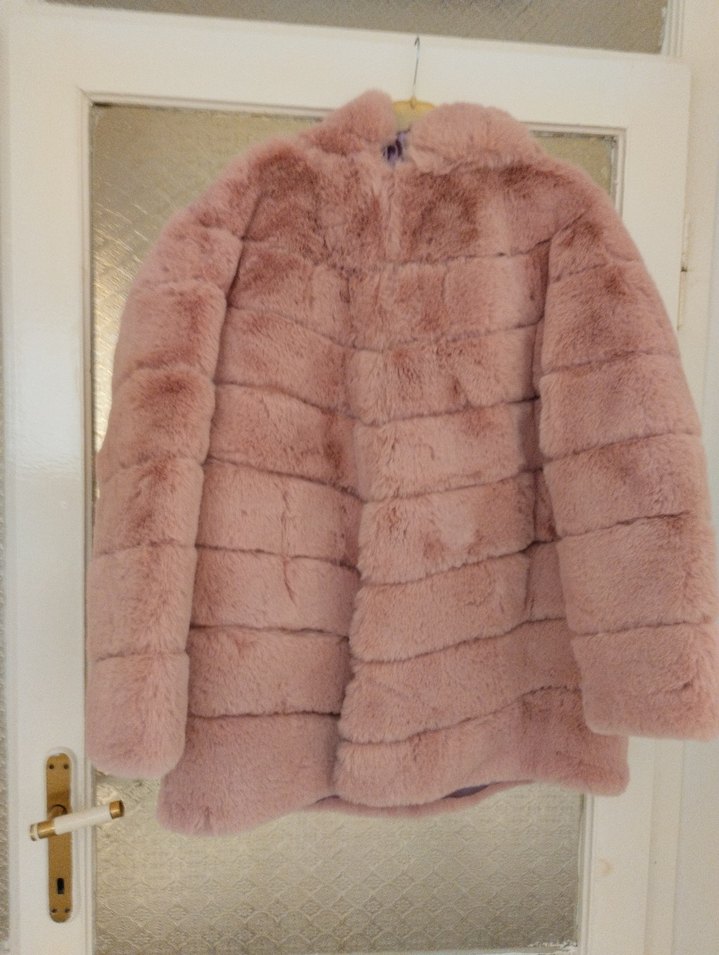 Pembe Midi Boy Kürk Detaylı Ceket - Görsel 2