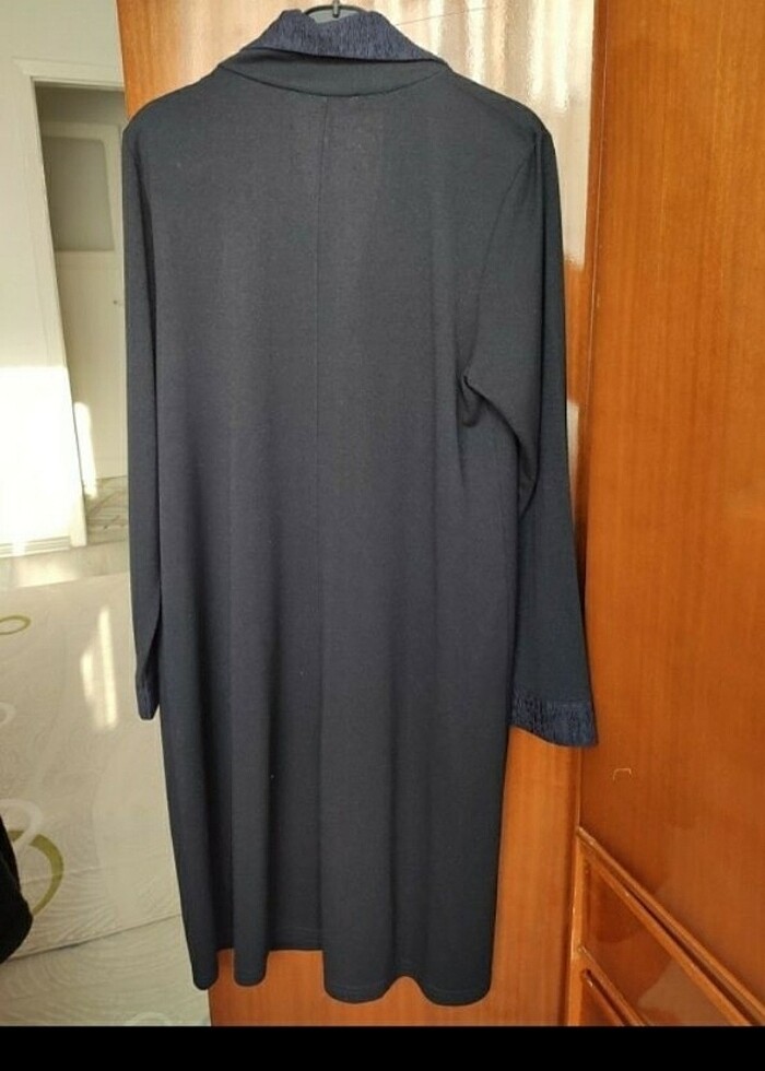 Lacivert uzın ceket - Görsel 3