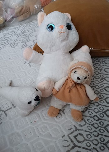 Beyaz Peluş Oyuncak Seti