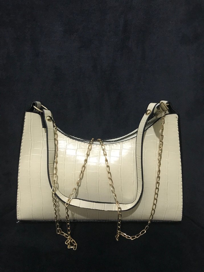 Zincir Detaylı  Bej Çanta - Görsel 2