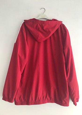 ADİDAS Kırmızı Kapüşonlu Fermuarlı Ceket - Görsel 3