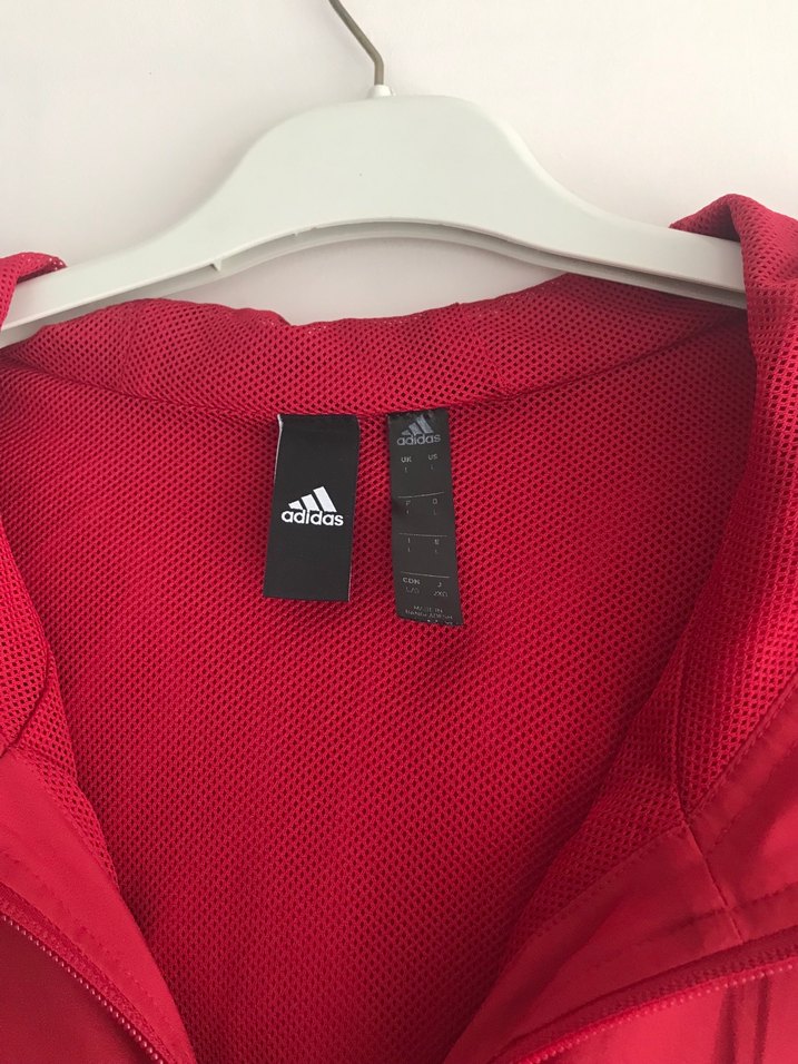 ADİDAS Kırmızı Kapüşonlu Fermuarlı Ceket - Görsel 4