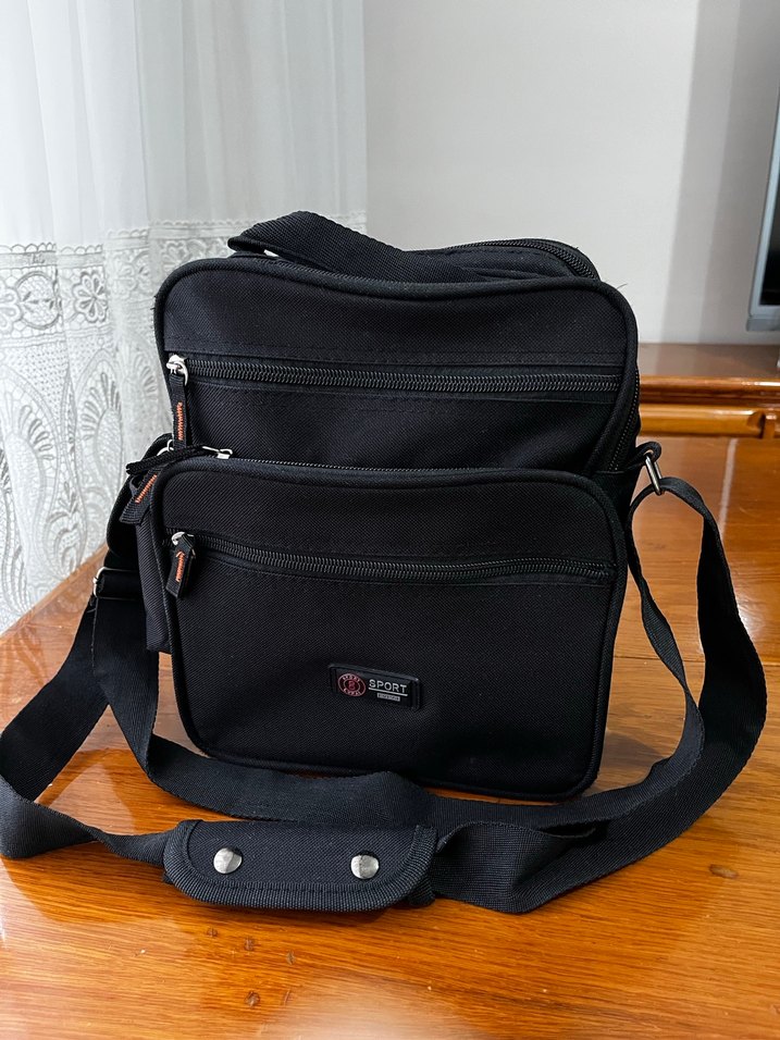 Siyah Fermuarlı Erkek Omuz Çantası - Görsel 5