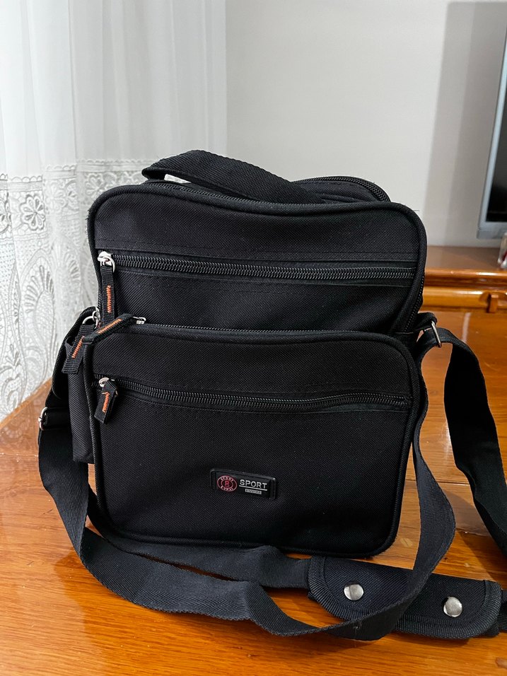 Siyah Fermuarlı Erkek Omuz Çantası - Görsel 3