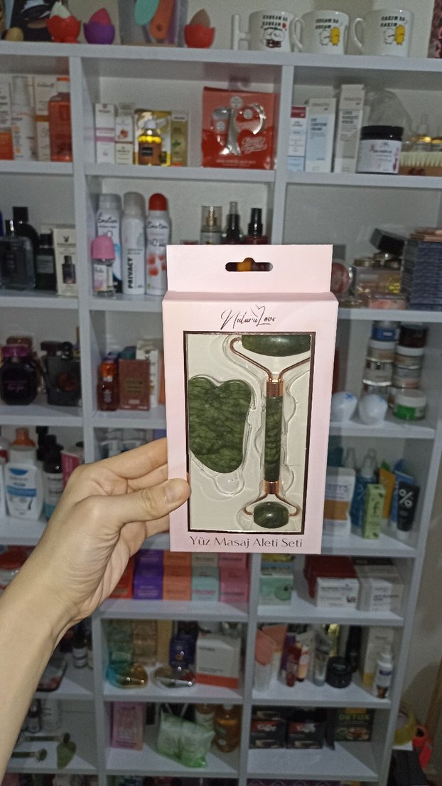 Yüz Masaj Aleti Seti - Yeşim Taşı - Görsel 2