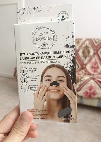Bee Beauty Aktif Karbonlu Burun Gözenek Bandı - Görsel 3