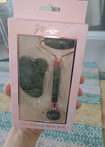 Yüz Masaj Aleti Seti - Yeşil Taş - Görsel 2