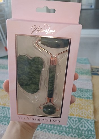 Yüz Masaj Aleti Seti - Yeşil Taş - Görsel 3