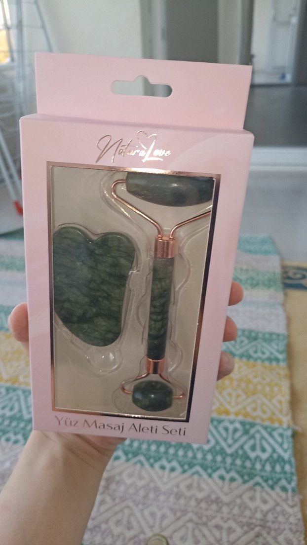 Yüz Masaj Aleti Seti - Yeşil Taş - Görsel 3
