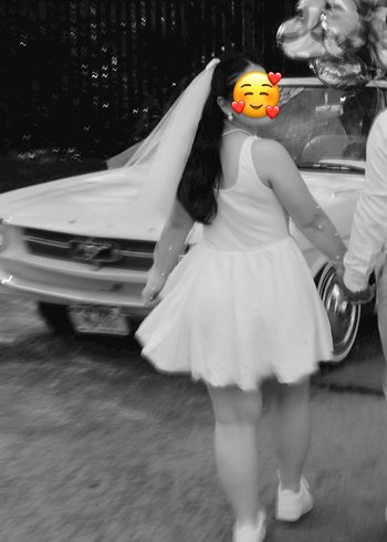 Bohem Tarzı Midi Beyaz A Kesim Gelinlik - Görsel 2