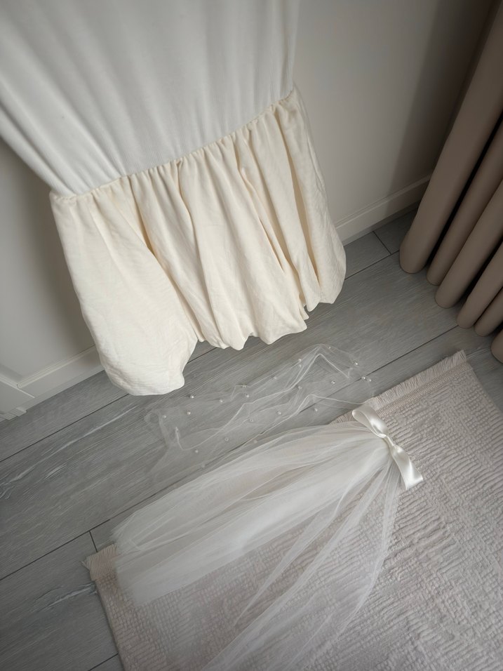 Bohem Tarzı Midi Beyaz A Kesim Gelinlik - Görsel 4