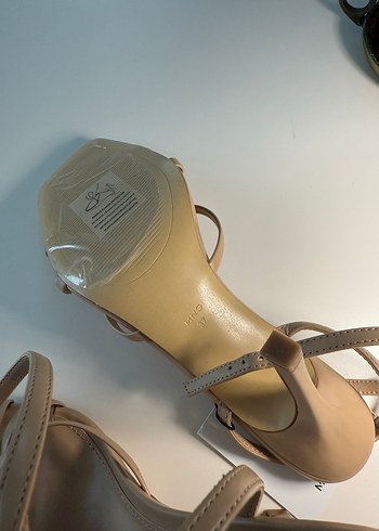 Bej Minimalist Topuklu Kadın Sandalet - Görsel 4