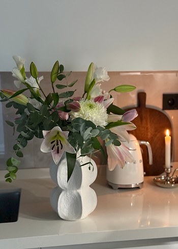 Beyaz Pastel Renkli Vazo - Görsel 2