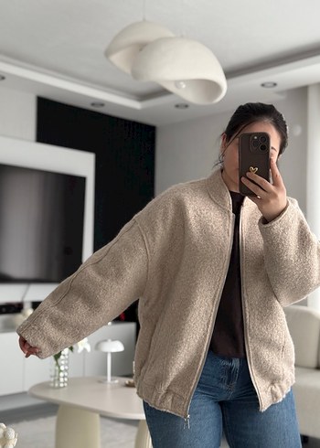 Bej Peluş Kadın Ceket - Görsel 4