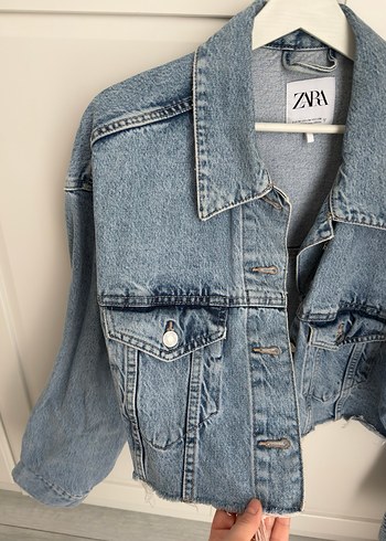 Zara Mavi Düğmeli Kadın Denim Ceket - Görsel 2
