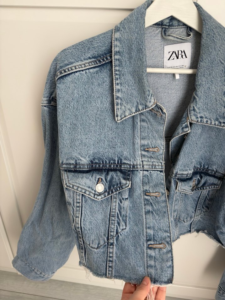 Zara Mavi Düğmeli Kadın Denim Ceket - Görsel 2