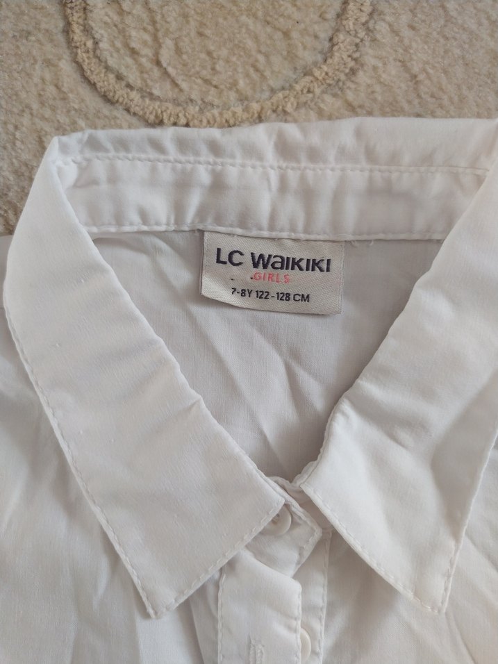 Beyaz Uzun Kollu Kız çocuk Gömlek - Görsel 2