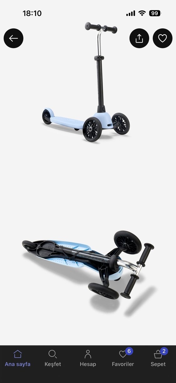 Katlanabilir Mavi Çocuk Scooter - Görsel 2