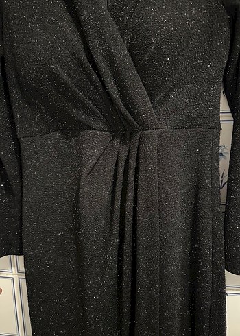 Uzun Siyah Kadın Abiye Elbise - Görsel 5