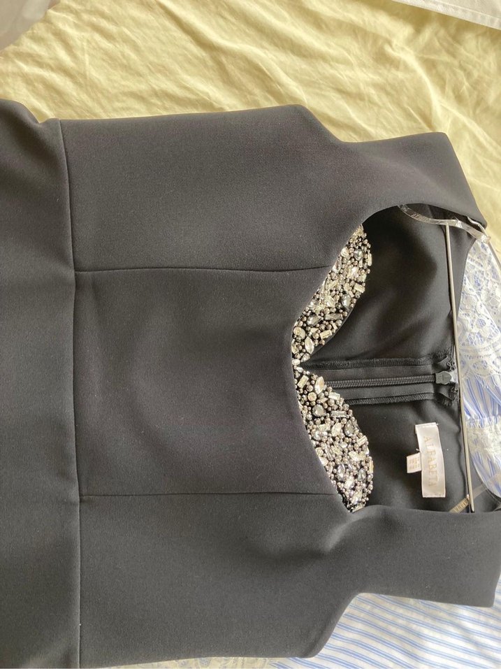 Siyah V Yakalı Uzun Kalem Elbise - Görsel 5