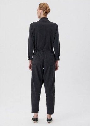 Kadın Siyah Denim Tulum, Uzun Kollu, Midi Boy - Görsel 4