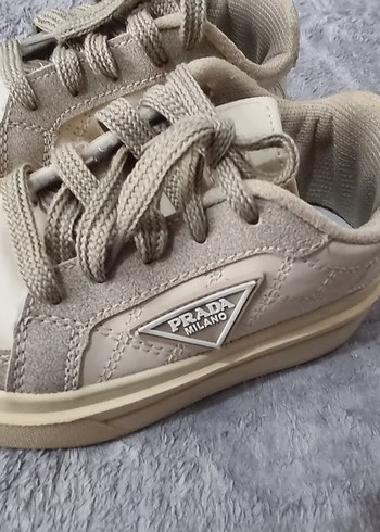 Bej Gri Bağcıklı Kadın Dolgu Topuk Spor Ayakkabı - Görsel 4