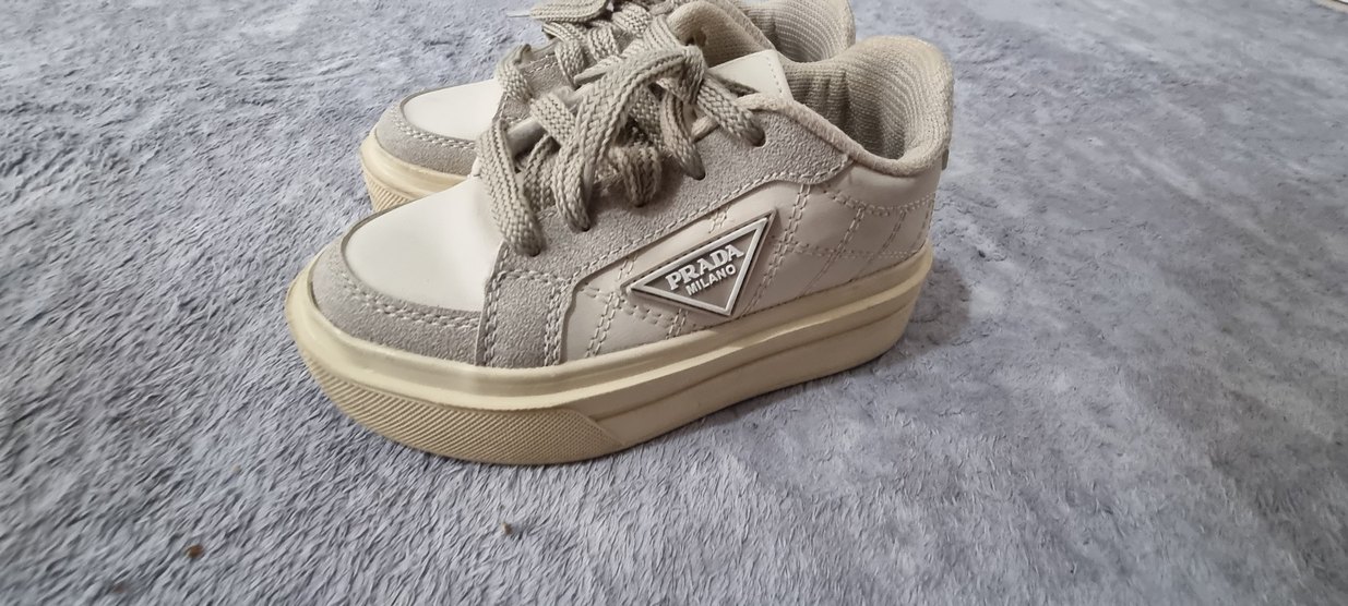 Bej Gri Bağcıklı Kadın Dolgu Topuk Spor Ayakkabı - Görsel 2