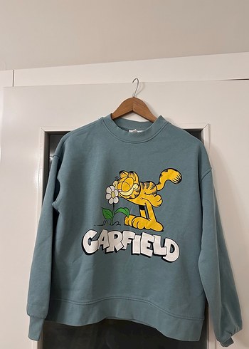 Garfield Baskılı Gri Kadın Sweatshirt