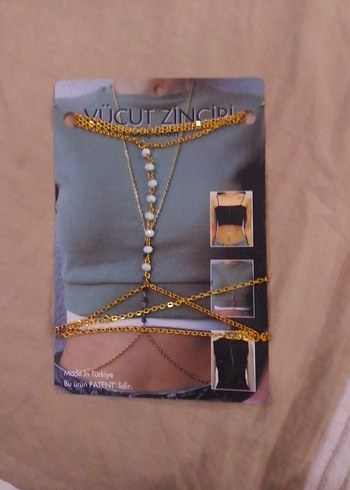 Altın Renk Zincir Detaylı Gotik Vücut Zinciri - Görsel 6