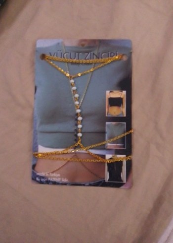 Altın Renk Zincir Detaylı Gotik Vücut Zinciri - Görsel 2